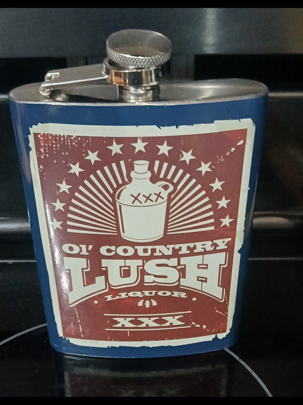 Ol' Country Lush Blue Liquor Hip Flask